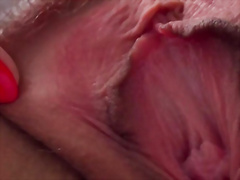 Hairy vagina close up play with wet cunt and huge cute booty on webcam, solo masturbation from beautiful